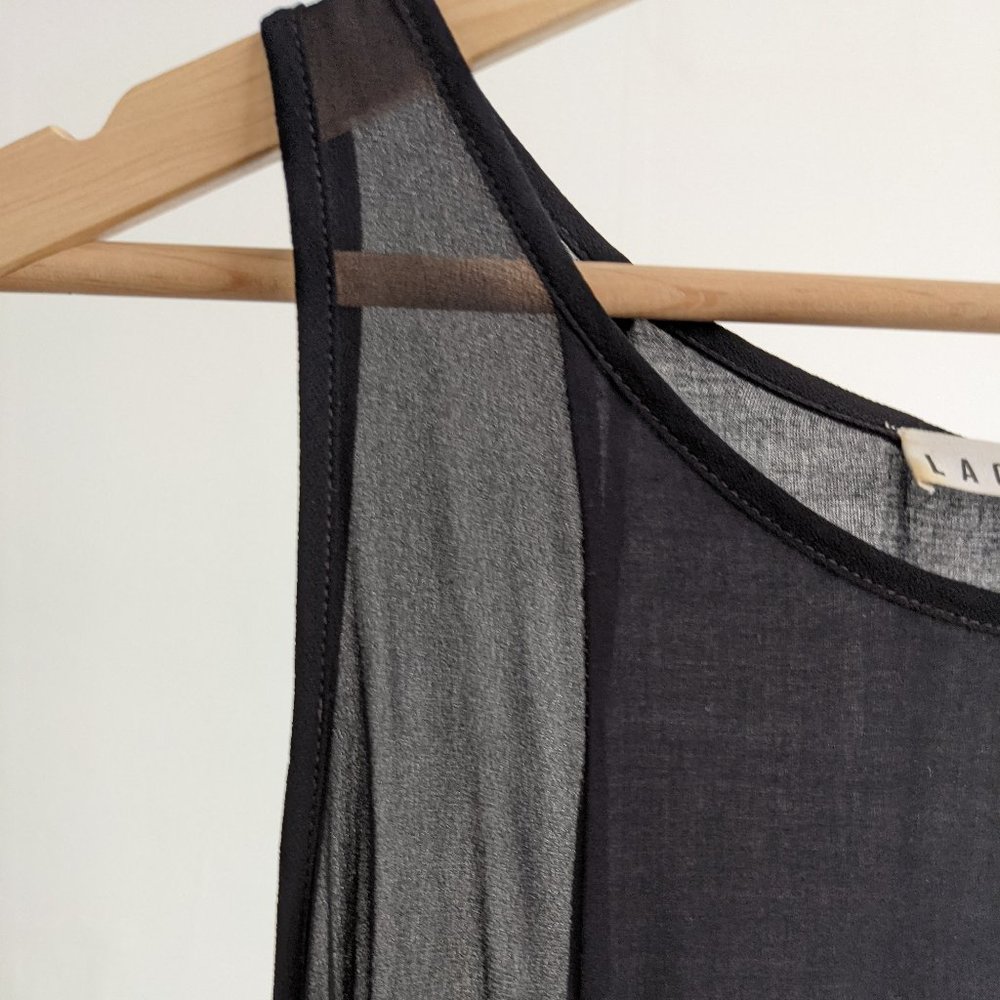 LACAUSA Black Sheer Midi Dress panels